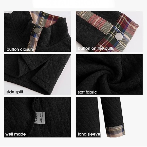 ADDHEAT High Neck Quilted Pattern Pullover Sweatshirt - Picture 4 of 9